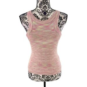 NWT Allison New York Peach Blossom Marled Stripe High-Neck Tank, XS
